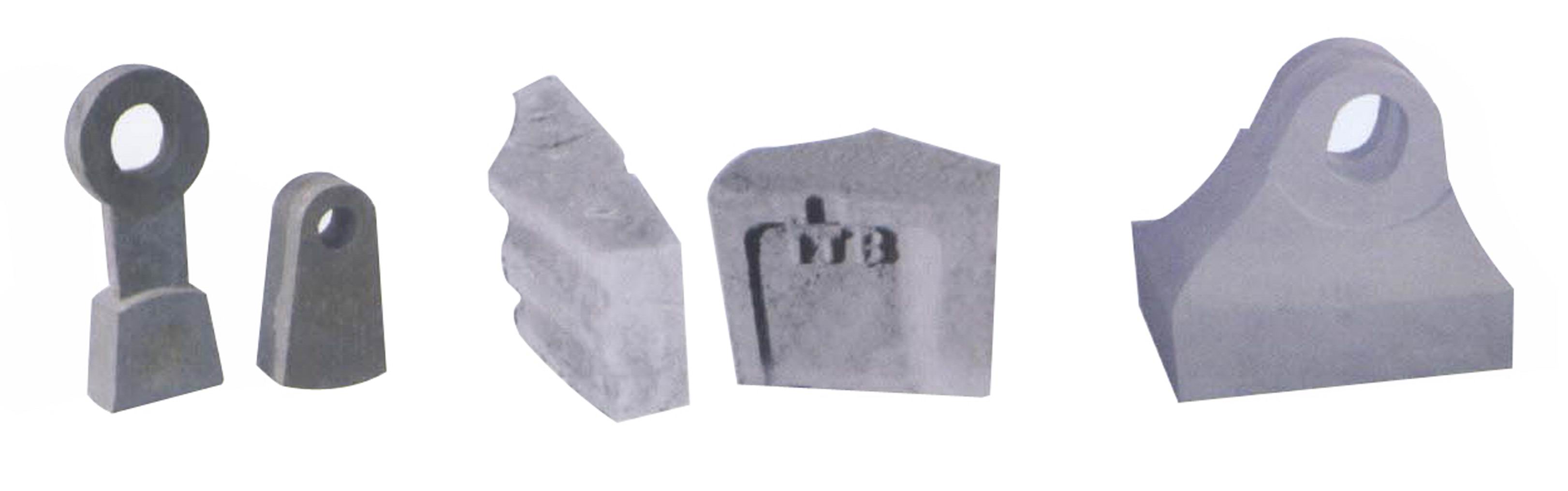 用于建材行业的耐磨钢锤头、衬板